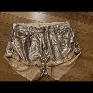 Spell & Gypsy ✨ gold sequin shorts XS - NWOT